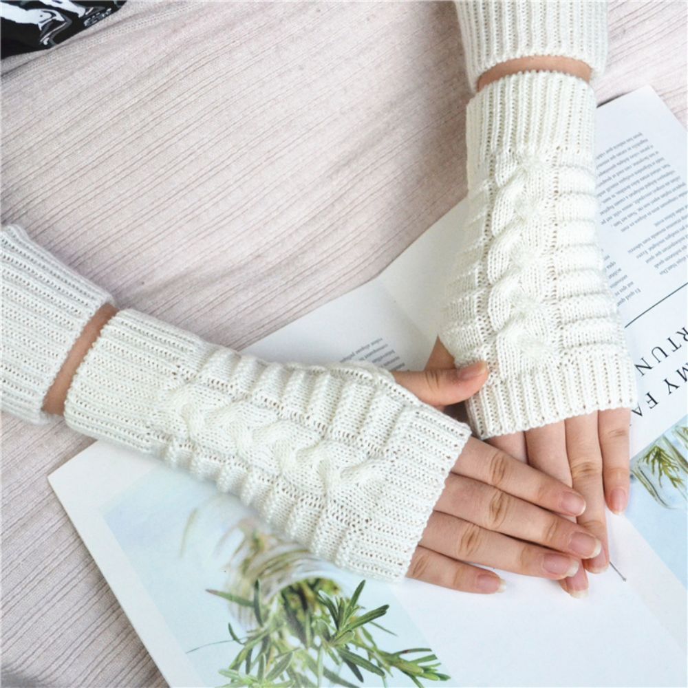 Winter Outdoor Riding Warm Short Bamboo Half Finger Arm Sleeve -