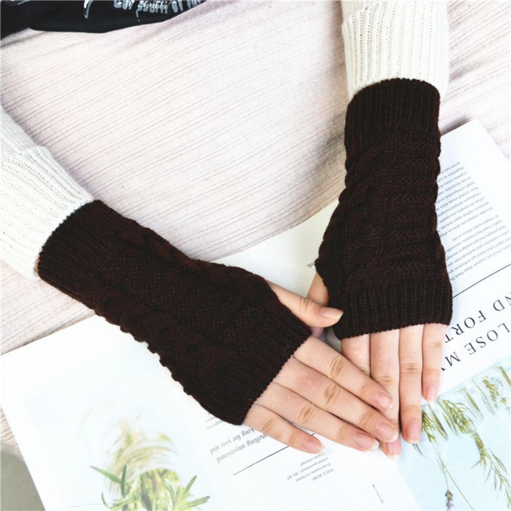 Winter Outdoor Riding Warm Short Bamboo Half Finger Arm Sleeve -