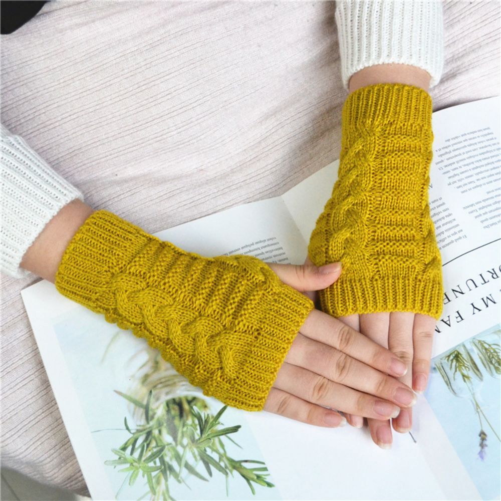 Winter Outdoor Riding Warm Short Bamboo Half Finger Arm Sleeve -