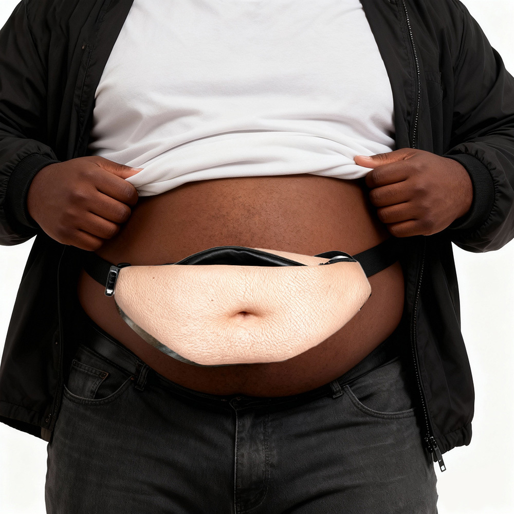 Funny Beer Belly Fanny Pack Bag – Custom Novelty Waist Bag with Realistic Belly Design, Gag Party & Prank Gift for Men & Women - GetPhotoSocksUk