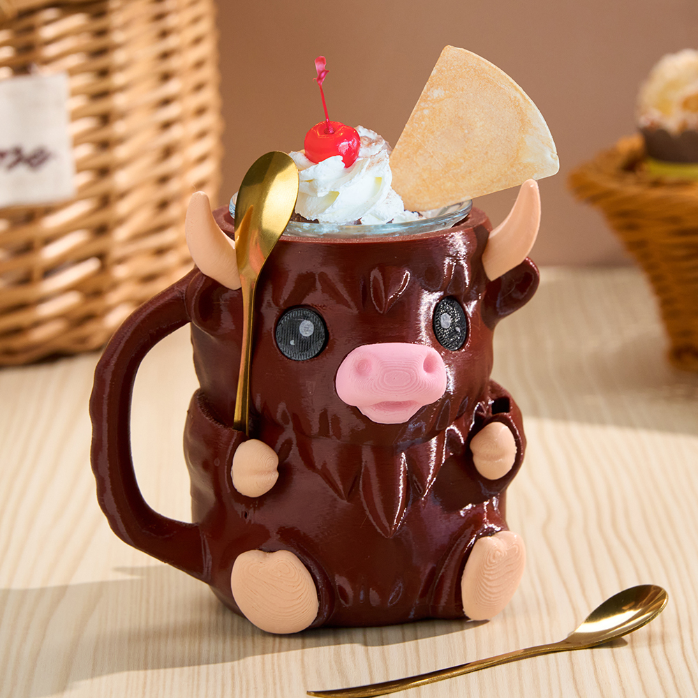 Christmas Gifts Cute Cow Style Ice Cream Pint Holder with Handle and Spoon – Reusable Antifreeze Cooler Sleeve for Ice Cream, Drinks, and Desserts Funny Cow Gifts for Ice Cream Lovers - GetPhotoSocksUk