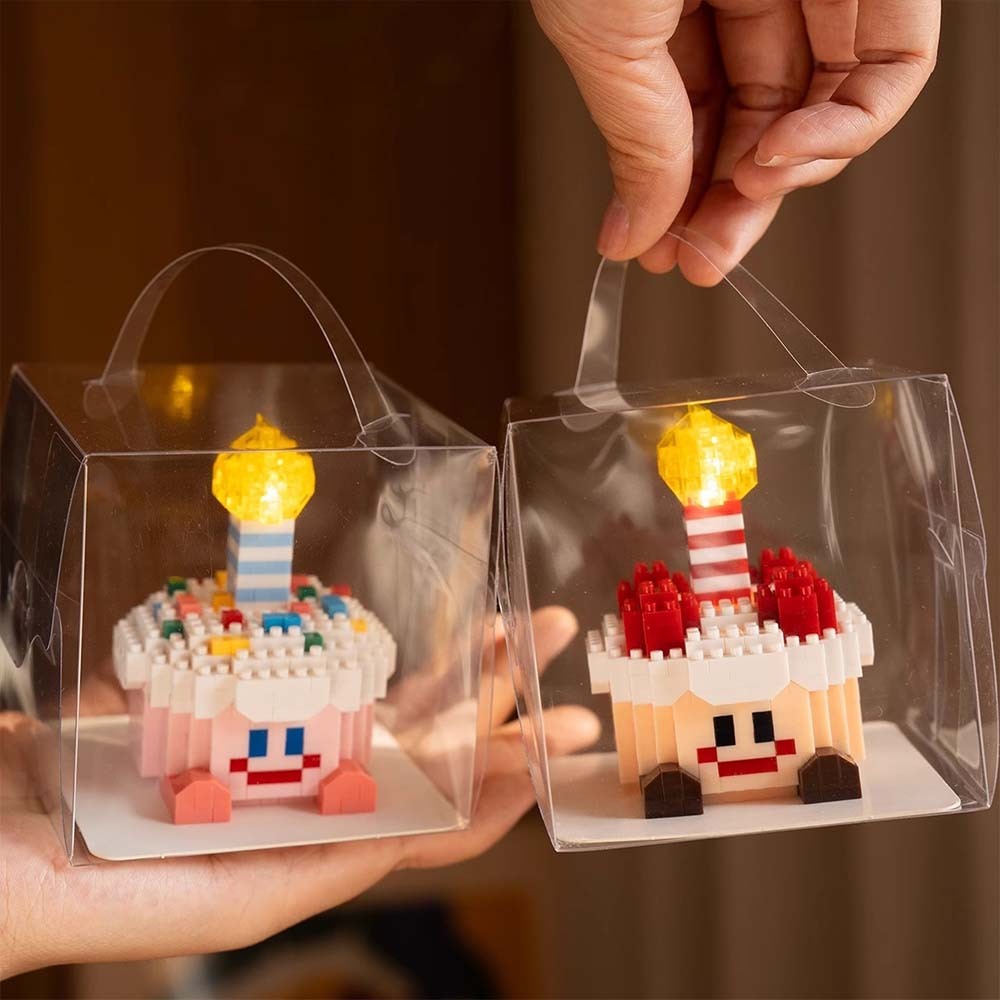 DIY Light-Up Cake Building Blocks Small Bricks Assembly Toy for Boys and Girls Birthday - GetPhotoSocksUk