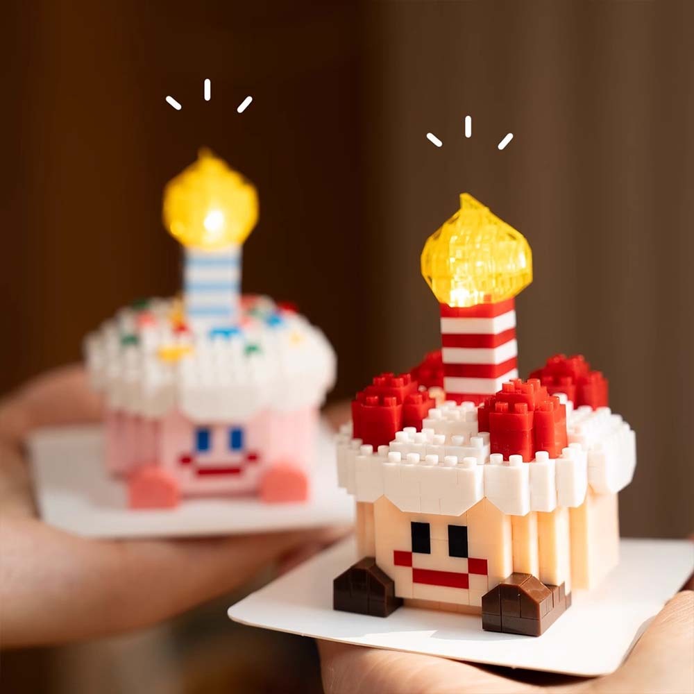 DIY Light-Up Cake Building Blocks Small Bricks Assembly Toy for Boys and Girls Birthday - GetPhotoSocksUk