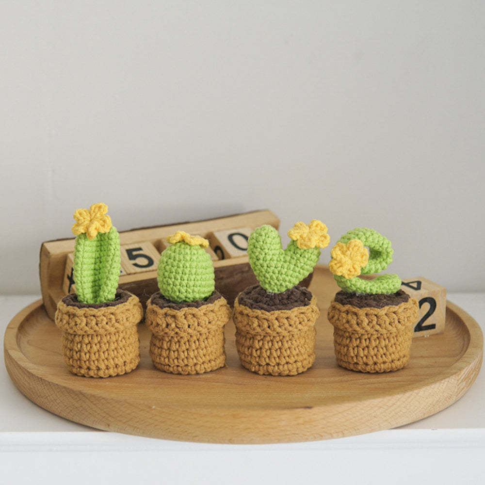 Love Handmade Crochet Completed Hand Woven Knitted Potted Plants Gift for Handicraft Lover - SantaSocks