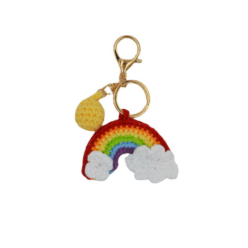 Rainbow Handmade Knitted Keychain Cute Crochet Key Pendant Bag Decoration Gifts - SantaSocks
