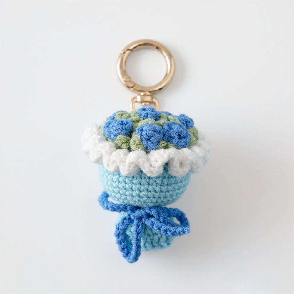 Lovely Gift Wool Knitted Bouquet Keychain Simulation Sunflower Bag Charm Pendant Graduation Gift - GetPhotoSocksUk