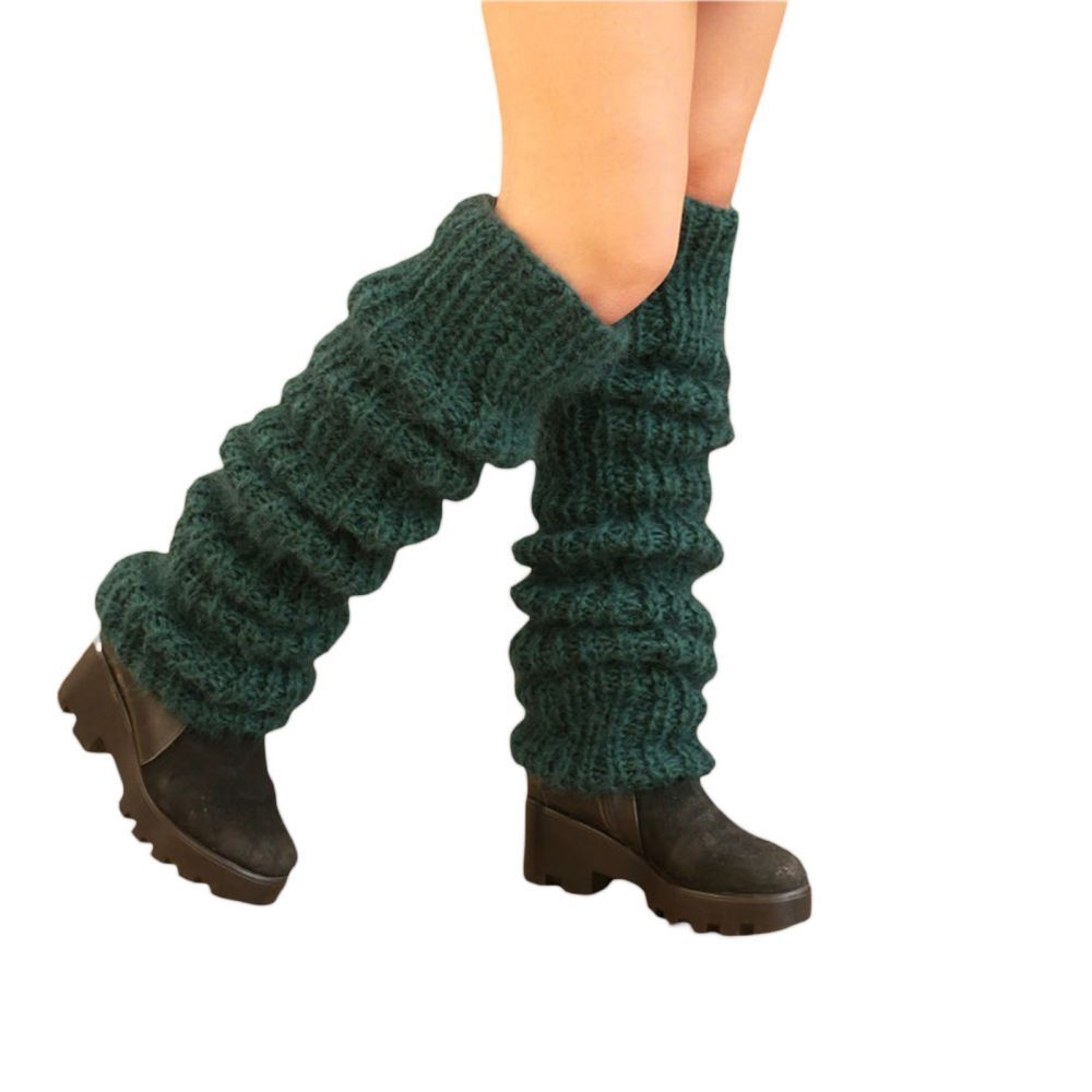 Knitted Over The Knee Socks Women Winter Leg Warmers Long Tube Pile Socks -