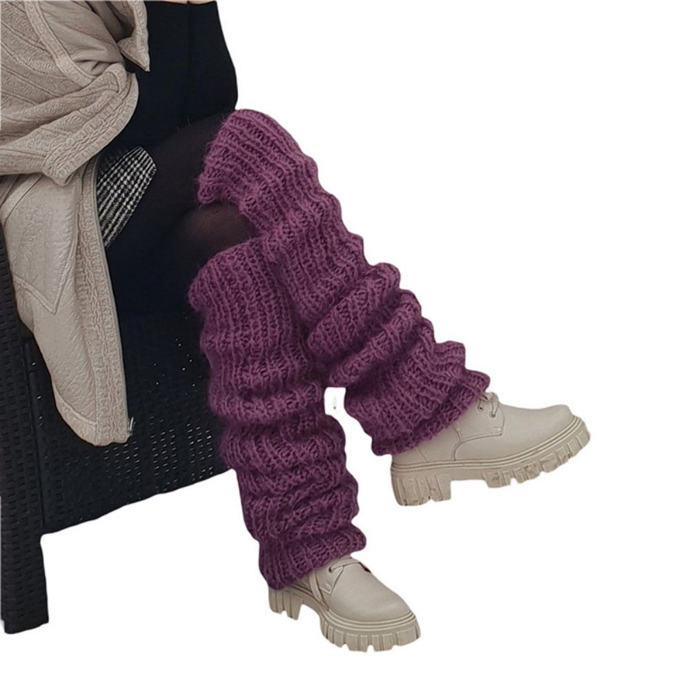 Knitted Over The Knee Socks Women Winter Leg Warmers Long Tube Pile Socks -