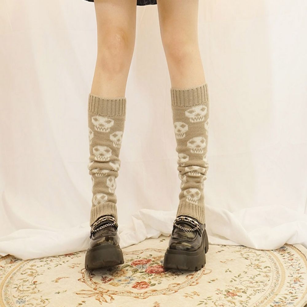 Winter Knitted Leg Sleeves Ghost Head Medium Tube Pile Socks -