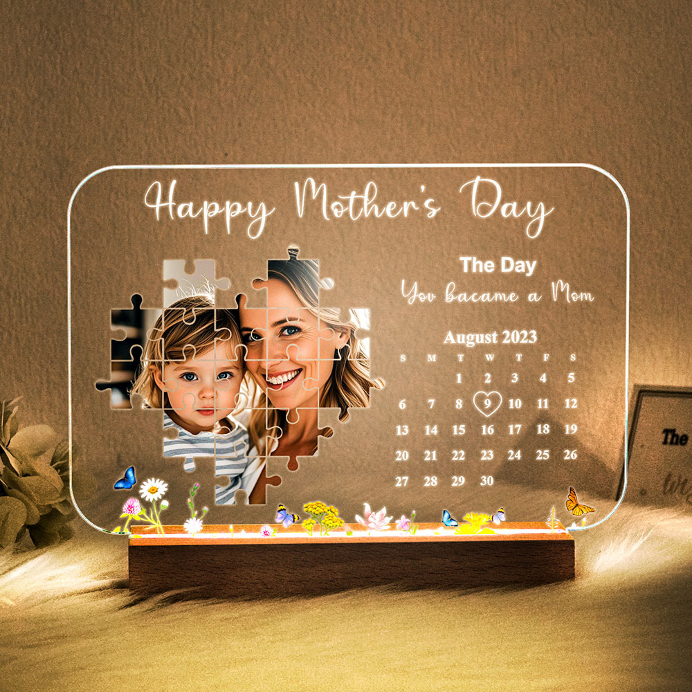 The Day You Became My Mother Light Frame Box Personalized Gift Mother's Day Gifts - GetPhotoSocksUk