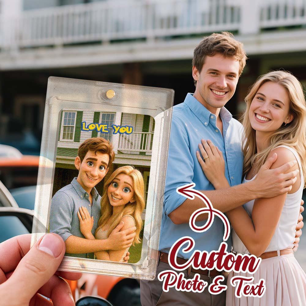 Personalized Couple Cartoon Style Card Present Turn Your Photo into a Unique Collectible Gifts for Lover - GetPhotoSocksUk