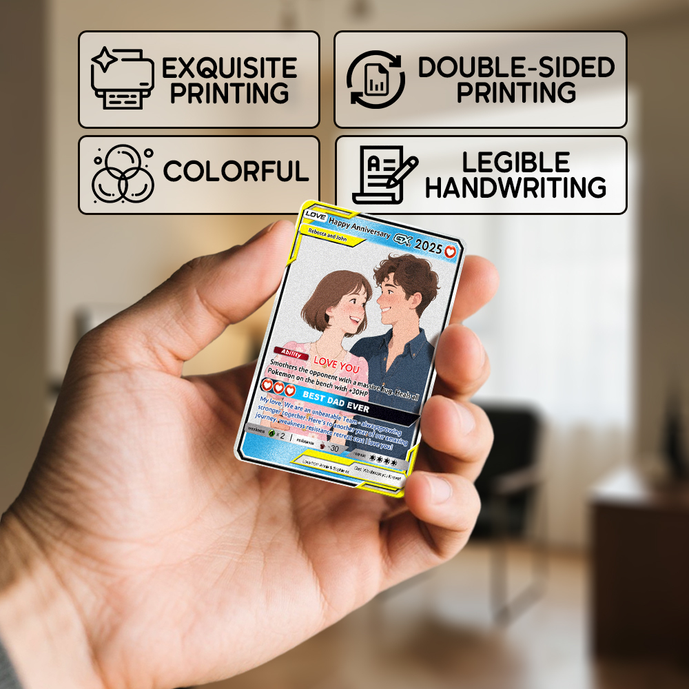 Personalized Poke Card Anime Acrylic Card for Couple Card Hologram Ornament Anniversary Gift - GetPhotoSocksUk