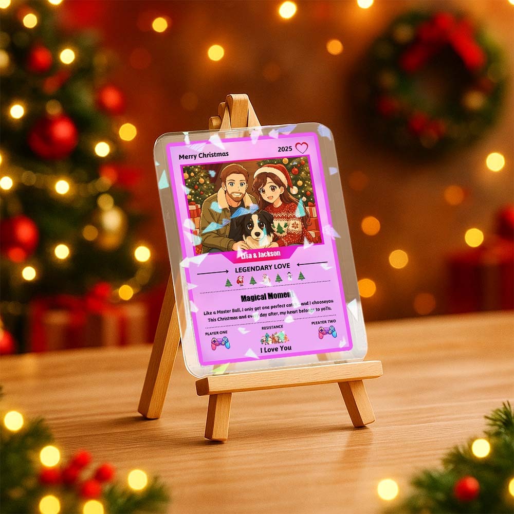 Custom Magic Style Card – Unique Couple Gift with Personalized Text & Image Gift for Christmas - GetPhotoSocksUk