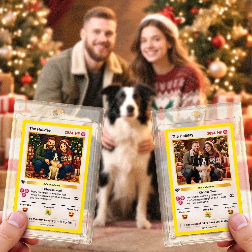 Custom Magic Style Card – Unique Couple Gift with Personalized Text & Image Gift for Christmas - GetPhotoSocksUk