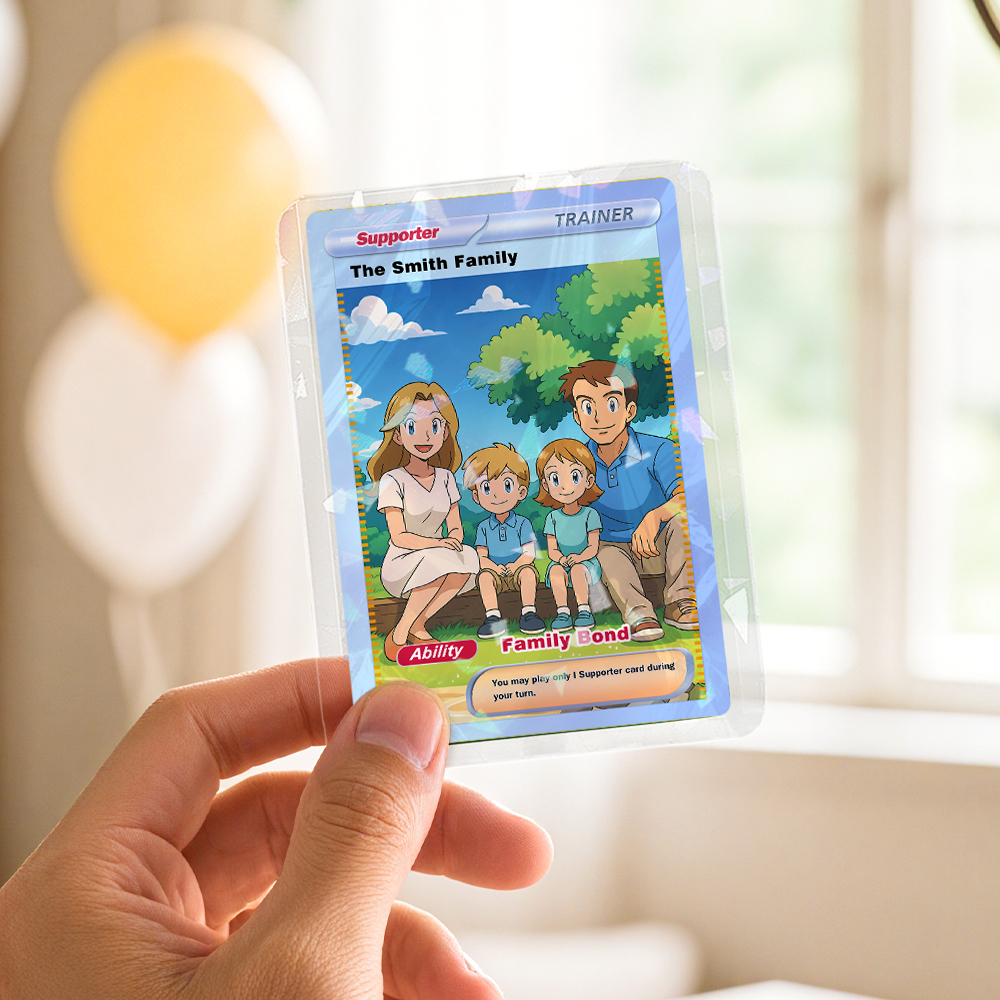 Custom Anime Trading Game Card Personalized Collectible Card with Your Photo & Name| Unique Gift for Fans & Couples Christmas Gifts - GetPhotoSocksUk