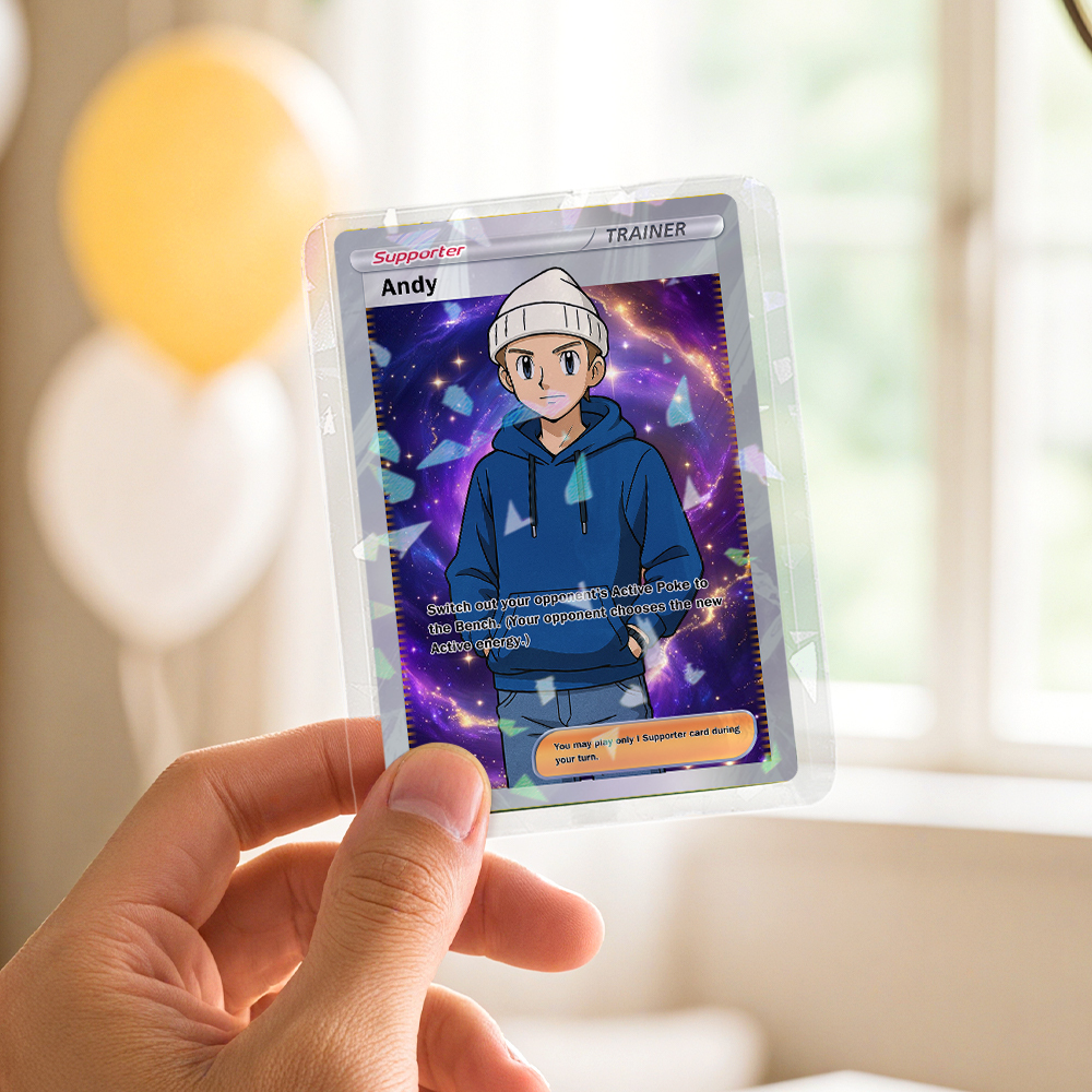 Custom Anime Trading Game Card Personalized Collectible Card with Your Photo & Name| Unique Gift for Fans & Couples Christmas Gifts - GetPhotoSocksUk