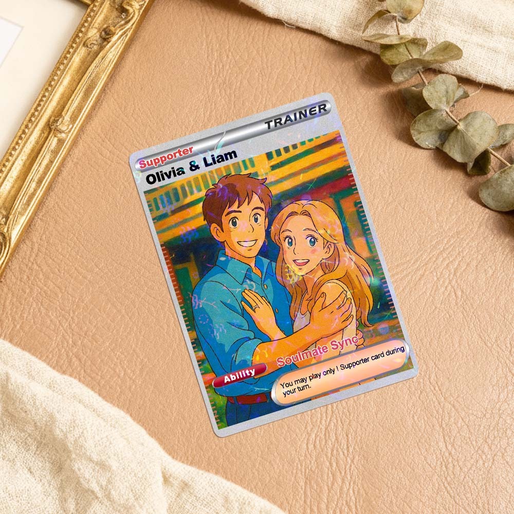 Personalized  Valentine Couple Card Custom Cartoon Acrylic Card Gift With Optional Film Styles - GetPhotoSocksUk
