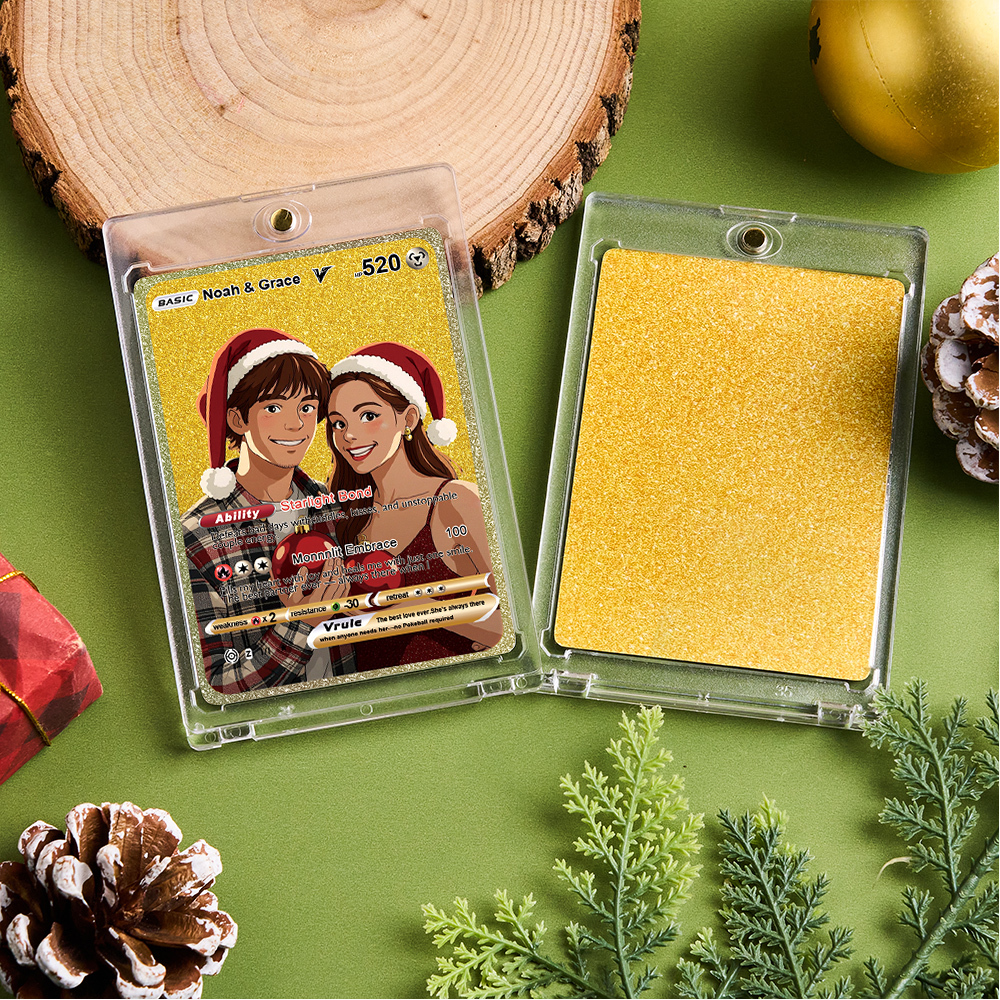 Custom Anime Golden Card  Personalized V Style Card for Couples Friends or Collectors Christmas Gift - GetPhotoSocksUk