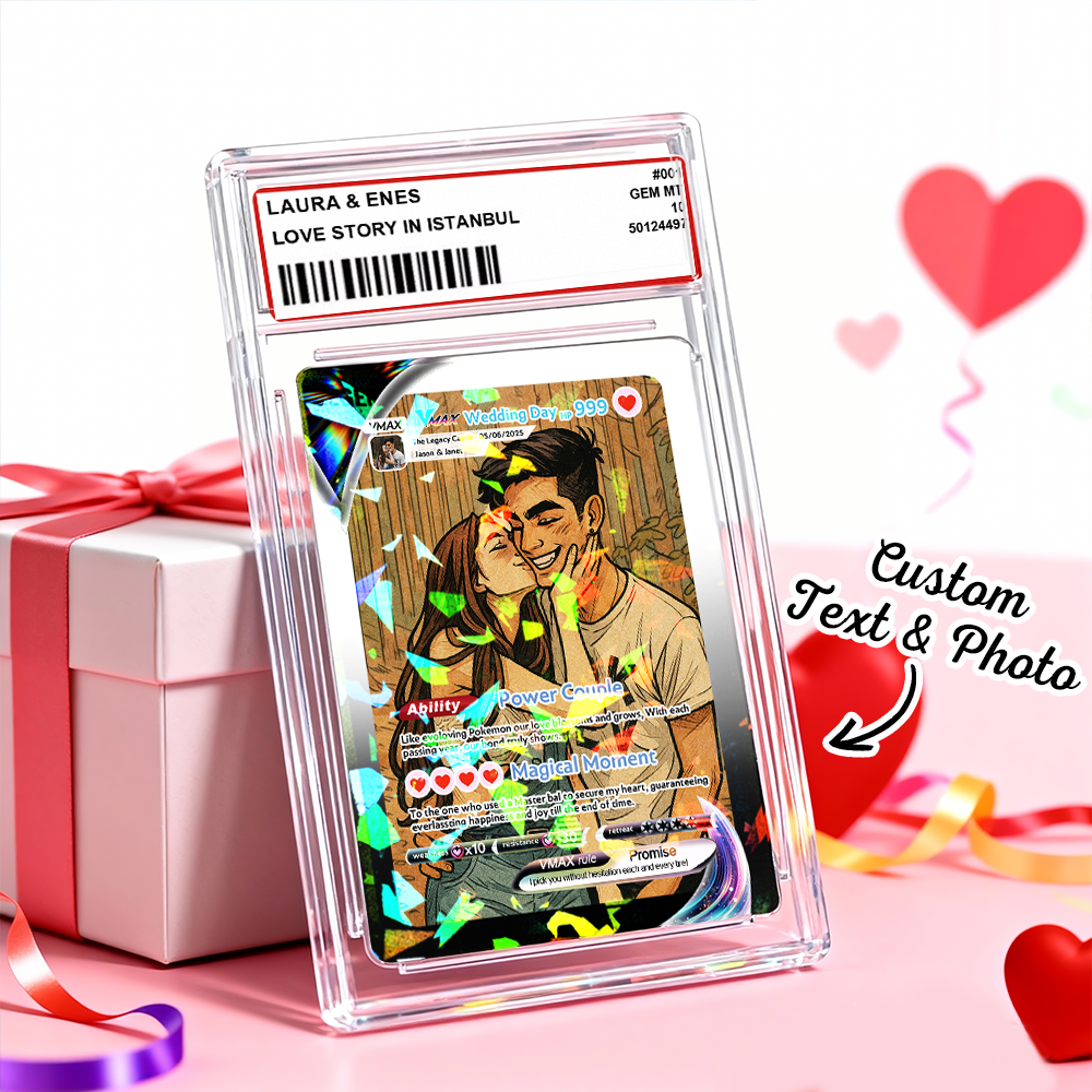 Custom Anime Couple Card Romantic Valentine Gift for Couple Unique Collectible Keepsake Gift - GetPhotoSocksUk