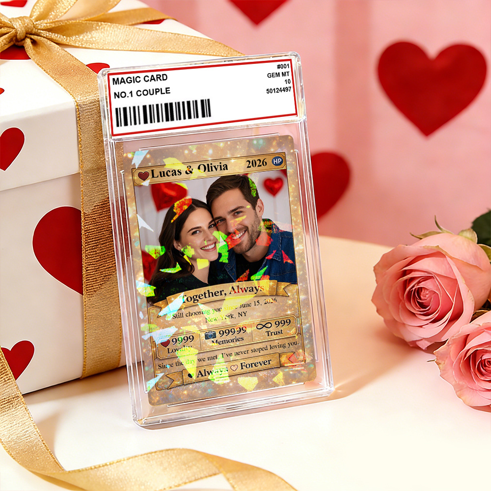 Personalized Valentine’s Day Power Couple Card, Custom Anniversary Card Couple Photo Anime Style, Best Valentine's Day Gift for Lover - GetPhotoSocksUk