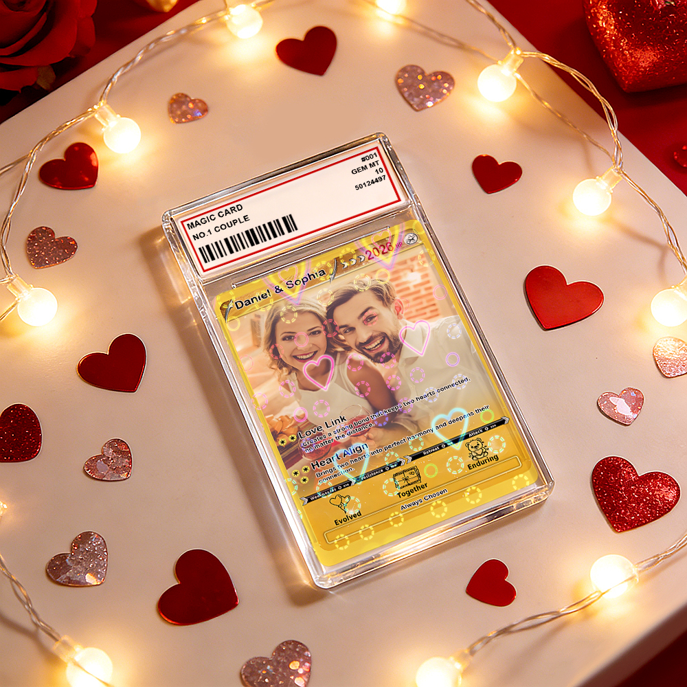 Personalized Valentine’s Day Power Couple Card, Custom Anniversary Card Couple Photo Anime Style, Best Valentine's Day Gift for Lover - GetPhotoSocksUk