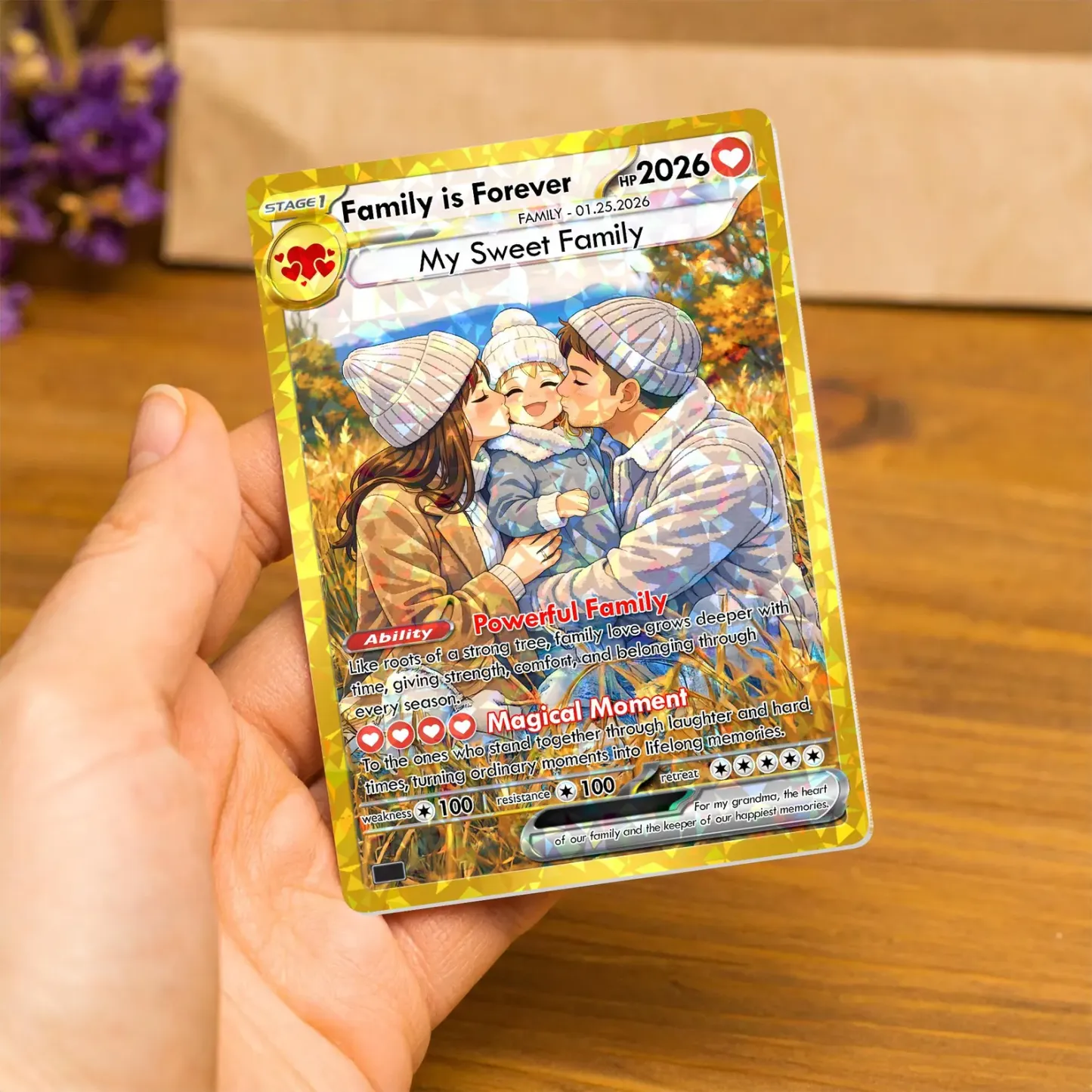 Custom Anime Photo Game Card Mother's Day Game Card Gift for Mom, Grandma Gift