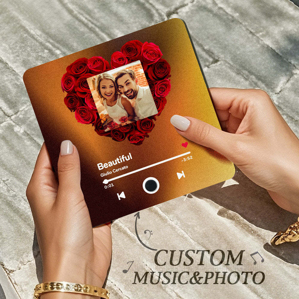 Personalized Valentines Photo Album Fridge Magnet Music Wall Photo Sticker Music Movement That Can Be Played Without Cell Phone Music Fridge Magnet Pro Can Play Songs - GetPhotoSocksUk