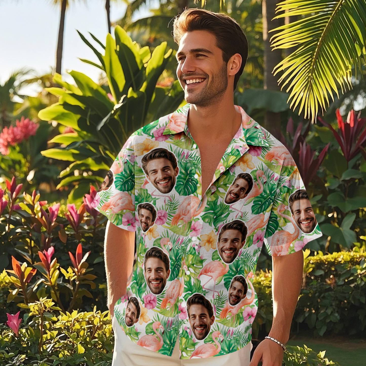 Custom Men Aloha Hawaiian Shirts Face Mens Shirt Sewing Pattern Hawaiian Shirt Gift for Summer Vibe Holiday - GetPhotoSocksUk