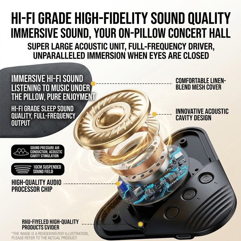 2026 New Sleep Pillow Speaker, Bluetooth Pillow Speaker Custom Birth Flower Ultra-Thin Stereo Bass with Timer and White Noise Sleep Aid Function, Sleep Headphones for Adult - GetPhotoSocksUk