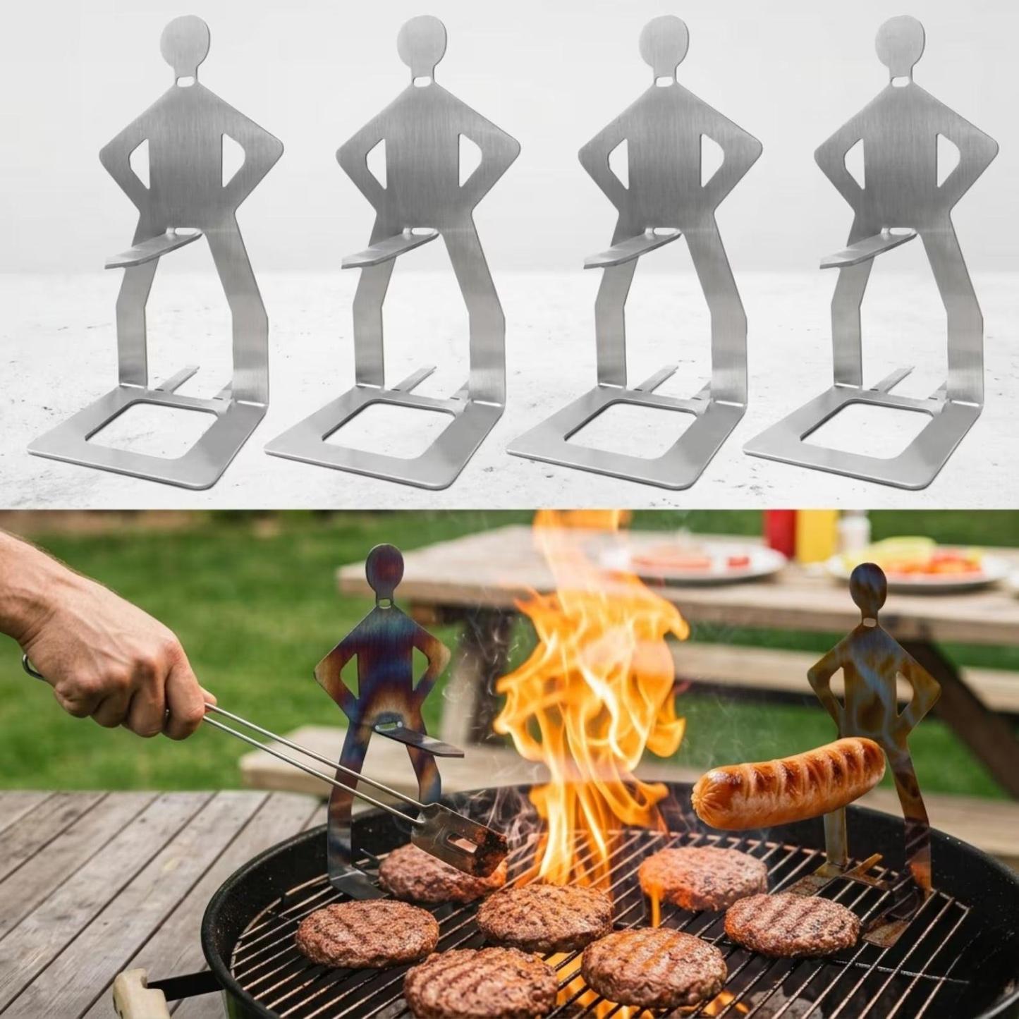 Stainless Steel BBQ Sausage Holder - Funny Grilling Gadget Gift - GetPhotoSocksUk