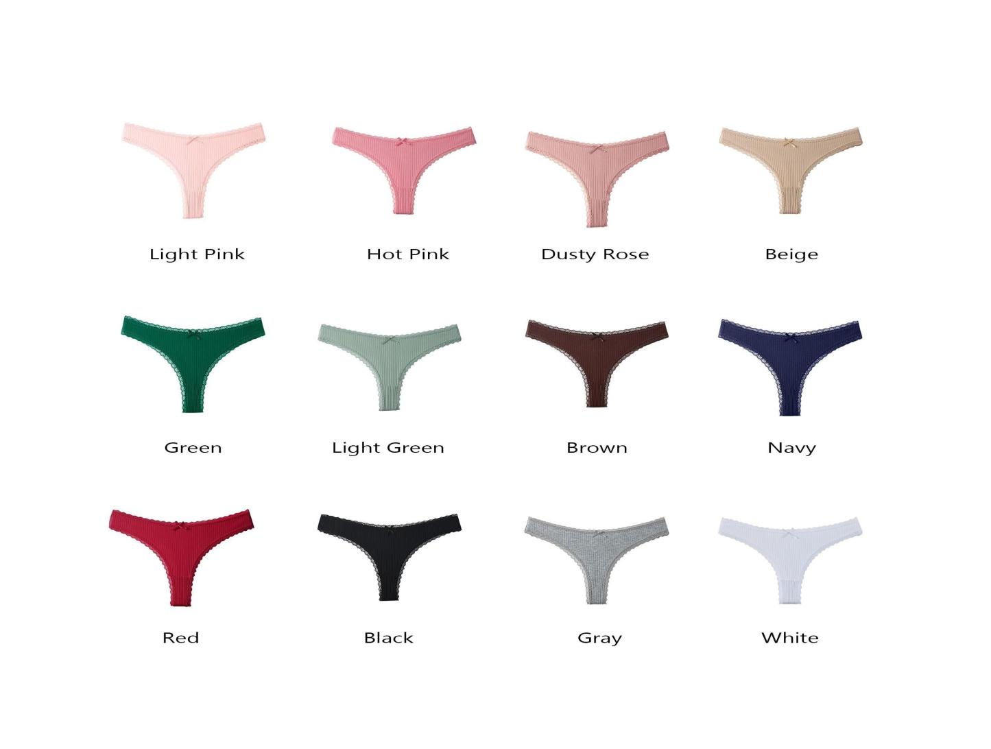 Personalized Cotton Thong – Custom Embroidered Name, Bridal Lingerie, Wedding Gift - GetPhotoSocksUk