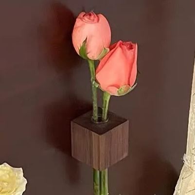 Magnetic Flower Holder Beech Wood Flower Growing Refrigerator Magnet Magnetic Flower Growing Refrigerator Magnet Three-Dimensional Magnetic Wall Decoration Magnetic - GetPhotoSocksUk