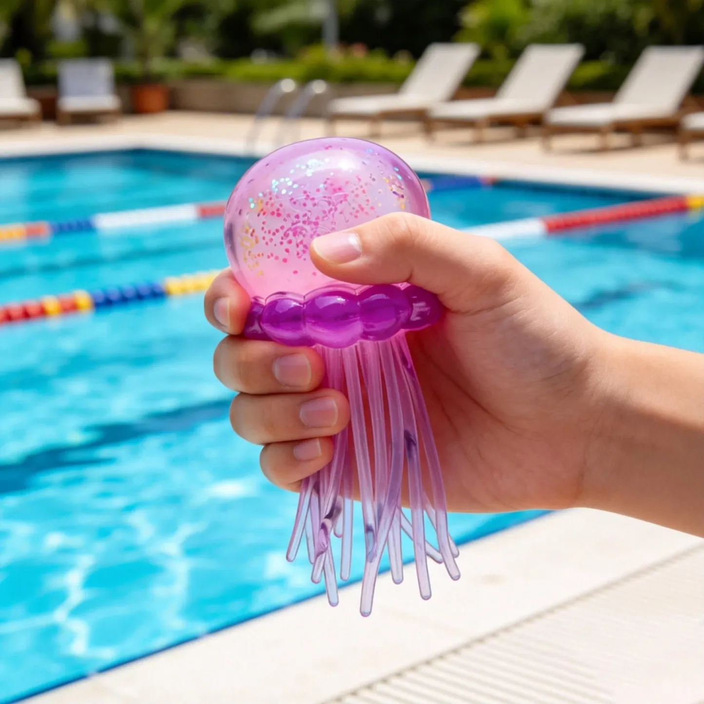 Glitter Jellyfish Squishy Toy, Stress Relief Fidget Toy for Kids & Adults, Soft TPR Sensory Toy with Wiggly Tentacles, Portable Anxiety Relief Squeeze Ball for Office, School & Travel - GetPhotoSocksUk
