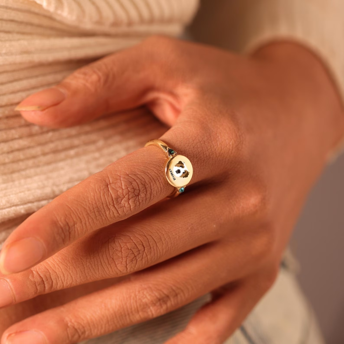 Custom Dog or Cat Ring with Birthstone, Custom Pet Portrait Photo Ring, Dog Cat Memorial Jewelry Gift For Pet Lover, Pet Remembrance, Gift for Her - GetPhotoSocksUk