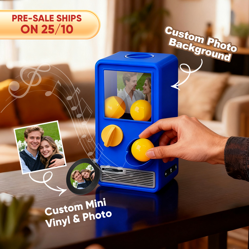 Personalized Music and Photo Music Gachapon Machine Custom Song Mini Record Box Retro Gifts for Her - GetPhotoSocksUk
