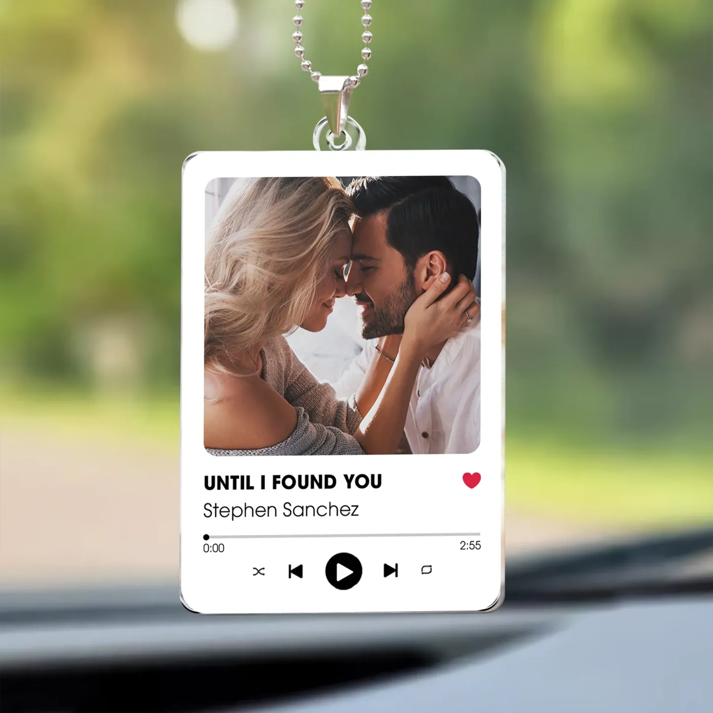 Personalized Photo Rear View Mirror Accessory Favorite Song Title - GetPhotoSocksUk