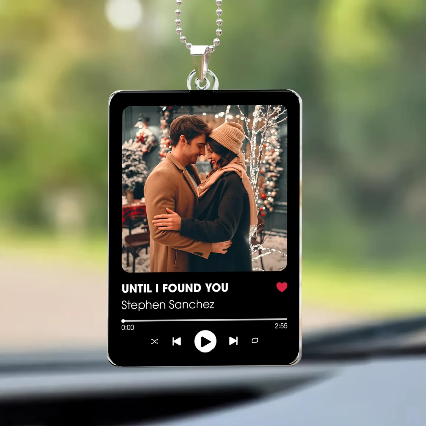 Personalized Photo Rear View Mirror Accessory Favorite Song Title - GetPhotoSocksUk