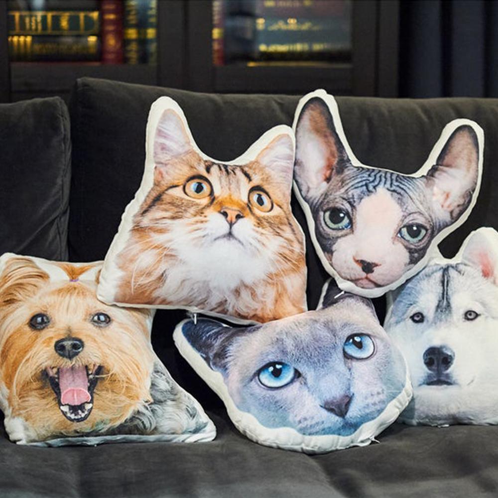 Custom Photo Pet Face Personalised Pillow 3D Portrait Pillow
