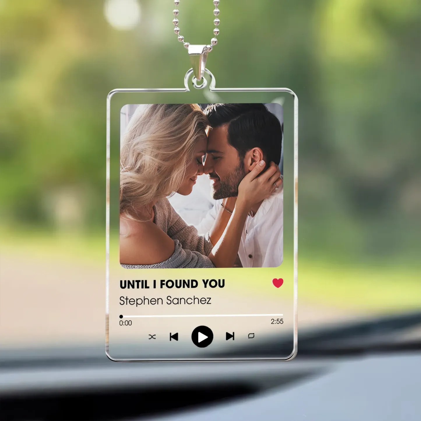 Personalized Photo Rear View Mirror Accessory Favorite Song Title - GetPhotoSocksUk
