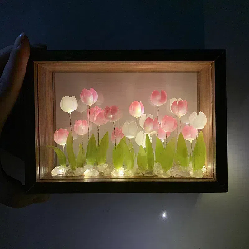 Tulip photo frame night light Tulip night light creative gift for besties Mid-Autumn Festival gift photo frame night light