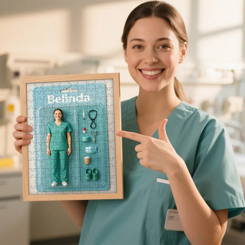 Custom  Puzzle Action Figure Portraits | Personalized Toy Box Art | 2D Custom Photo Frame Decorations