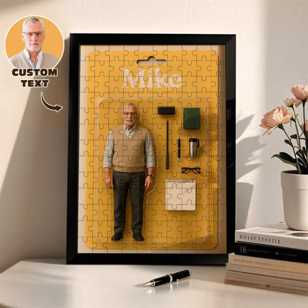 Custom  Puzzle Action Figure Portraits | Personalized Toy Box Art | 2D Custom Photo Frame Decorations
