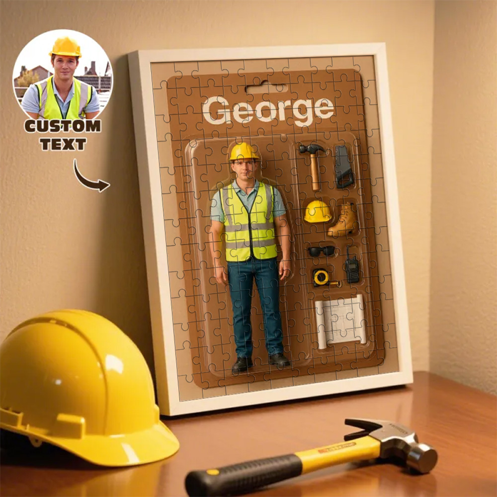 Custom  Puzzle Action Figure Portraits | Personalized Toy Box Art | 2D Custom Photo Frame Decorations
