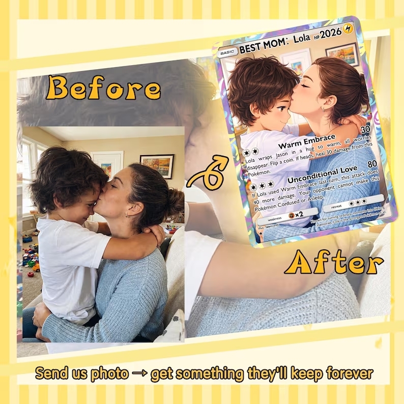 Custom Mothers Day Trading Card Custom Photo Card Gift for Mom Mothers Day Gift