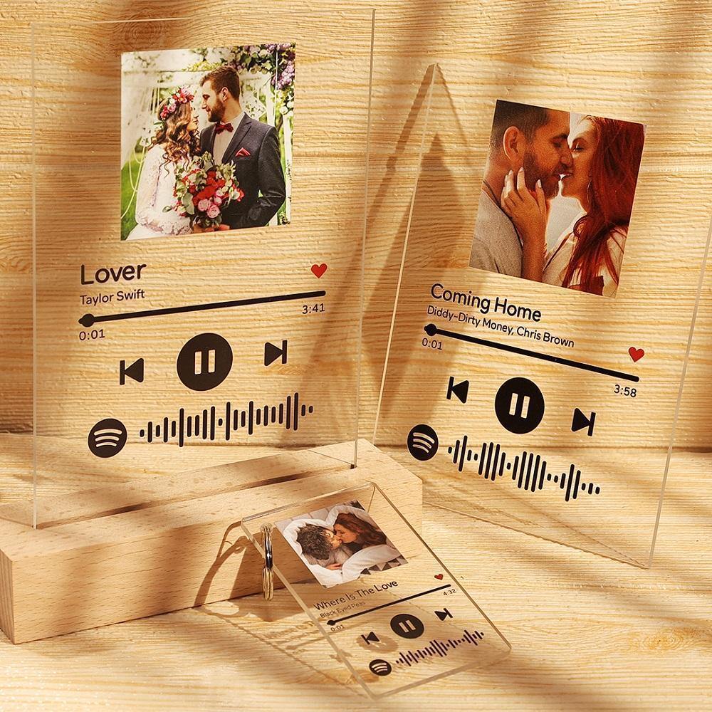 Spotify Set - Custom Spotify Code Music Acrylic Glass Plaque/Keychain/Night Light - photowatch