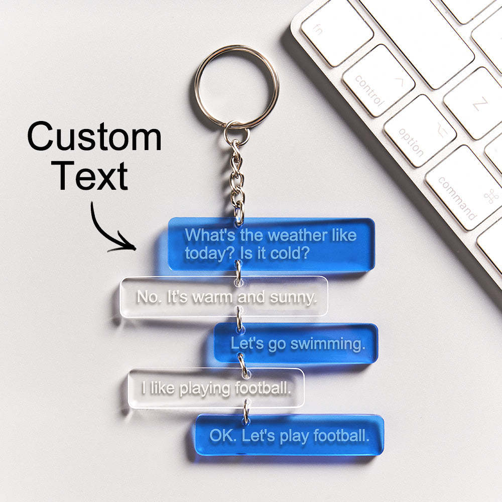 Custom Text Message Acrylic Keychain Personalized Funny Words Key Ring Birthday Gifts - MyCameraRollKeychain