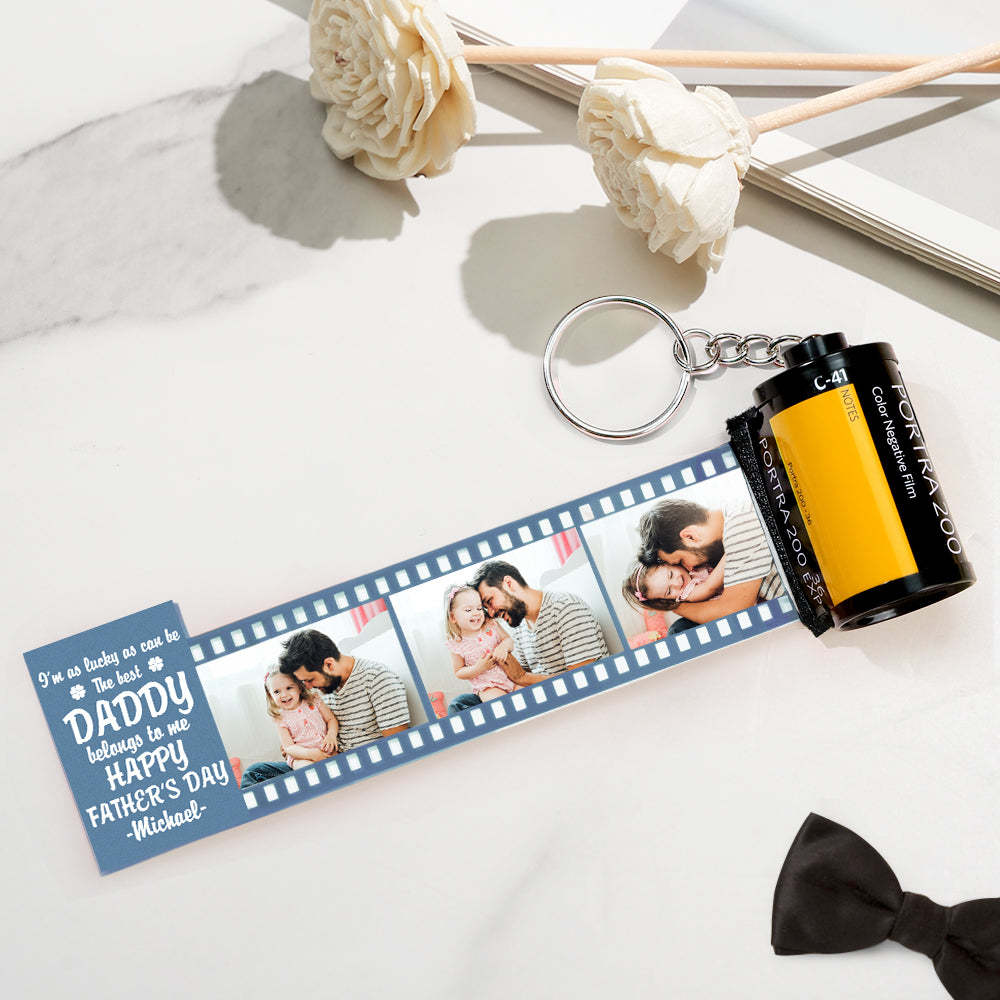 Personalized Photo Camera Keychain Thoughtful Film Roll Keychain Gift For Dad - MyCameraRollKeychain