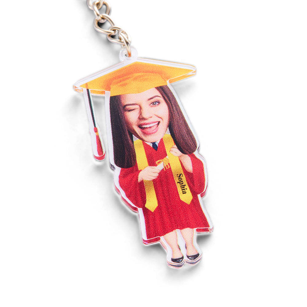 Personalized Photo Graduation Acrylic Keychain Customize Your Name Fun Graduation Season Gifts - MyCameraRollKeychain