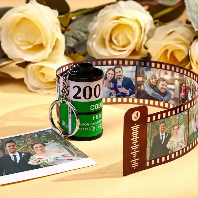 Custom Film Roll Keychain Multiphoto Camera Roll Keychain Environmentally Friendly Material Gifts Personalized keychain for Him