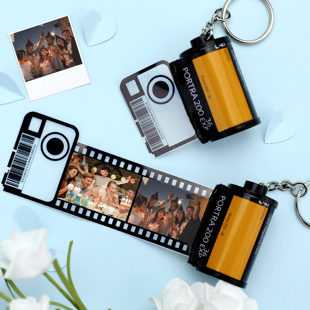 Saich Film Roll Keychain Custom Keychain With Picture Personalized Camera Memory Reel Keychain